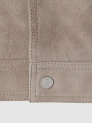Reiss Mink Nico Suede Twin Pocket Overshirt - Image 7 of 7
