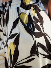 Black/White Lemon Print Elasticated Waist Jersey Shorts - Image 5 of 7