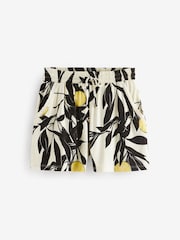 Black/White Lemon Print Elasticated Waist Jersey Shorts - Image 6 of 7