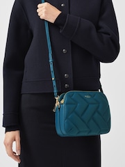 Radley London Medium Blue Dukes Place Quilt Zip Top Cross-Body Bag - Image 1 of 5