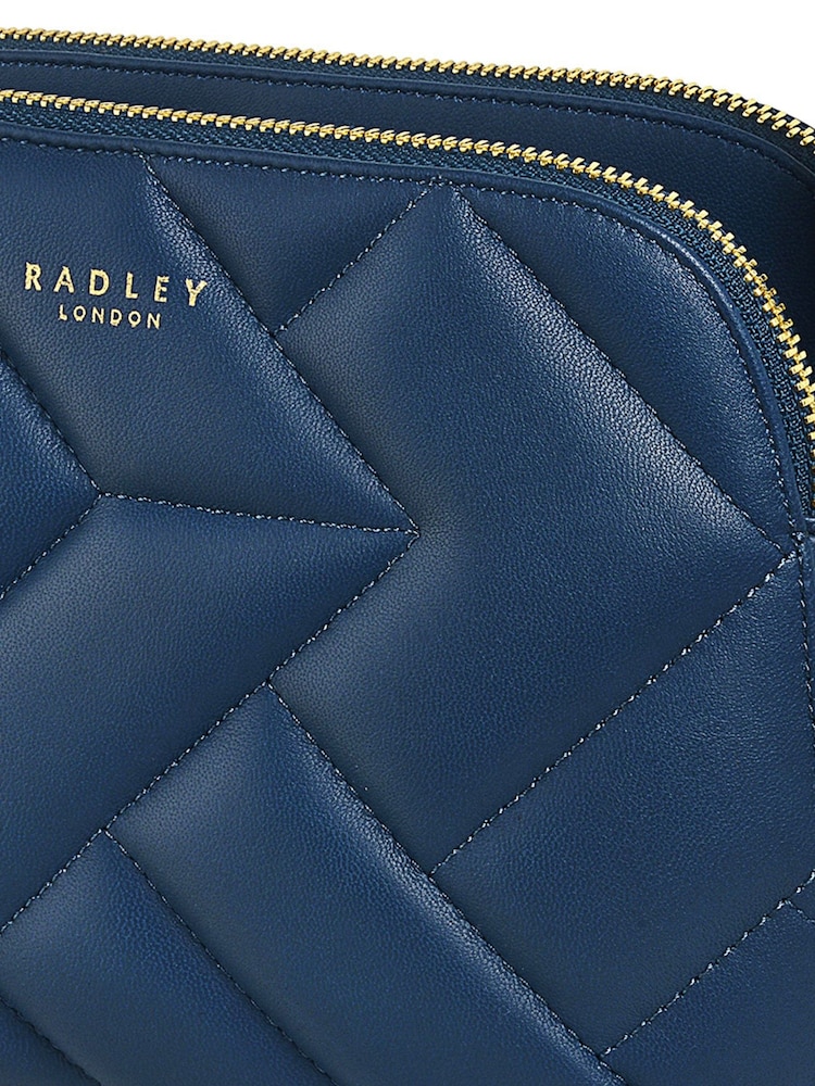 Radley London Medium Blue Dukes Place Quilt Zip Top Cross-Body Bag - Image 5 of 5