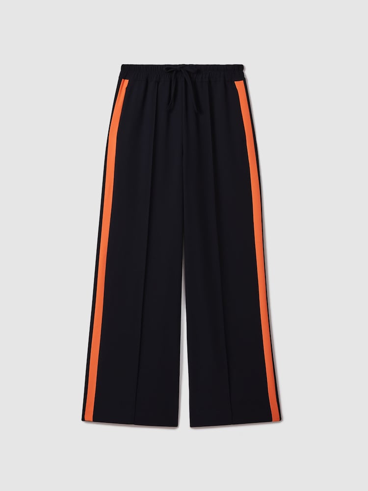Reiss x McLaren F1 Team Navy/Papaya McLaren F1 Side Stripe Drawstring Trousers - Image 2 of 8 Reiss x McLaren F1 Team Navy/Papaya McLaren F1 Side Stripe Drawstring Trousers - Image 2 of 8