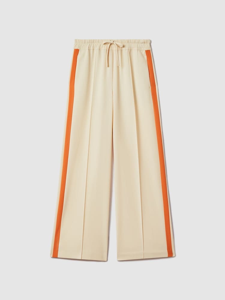 Reiss x McLaren F1 Team Off White/Papaya McLaren F1 Side Stripe Drawstring Trousers - Image 2 of 7 Reiss x McLaren F1 Team Off White/Papaya McLaren F1 Side Stripe Drawstring Trousers - Image 2 of 7