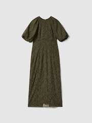 Florere Lace Puff Sleeve Midi Dress - Image 2 of 6
