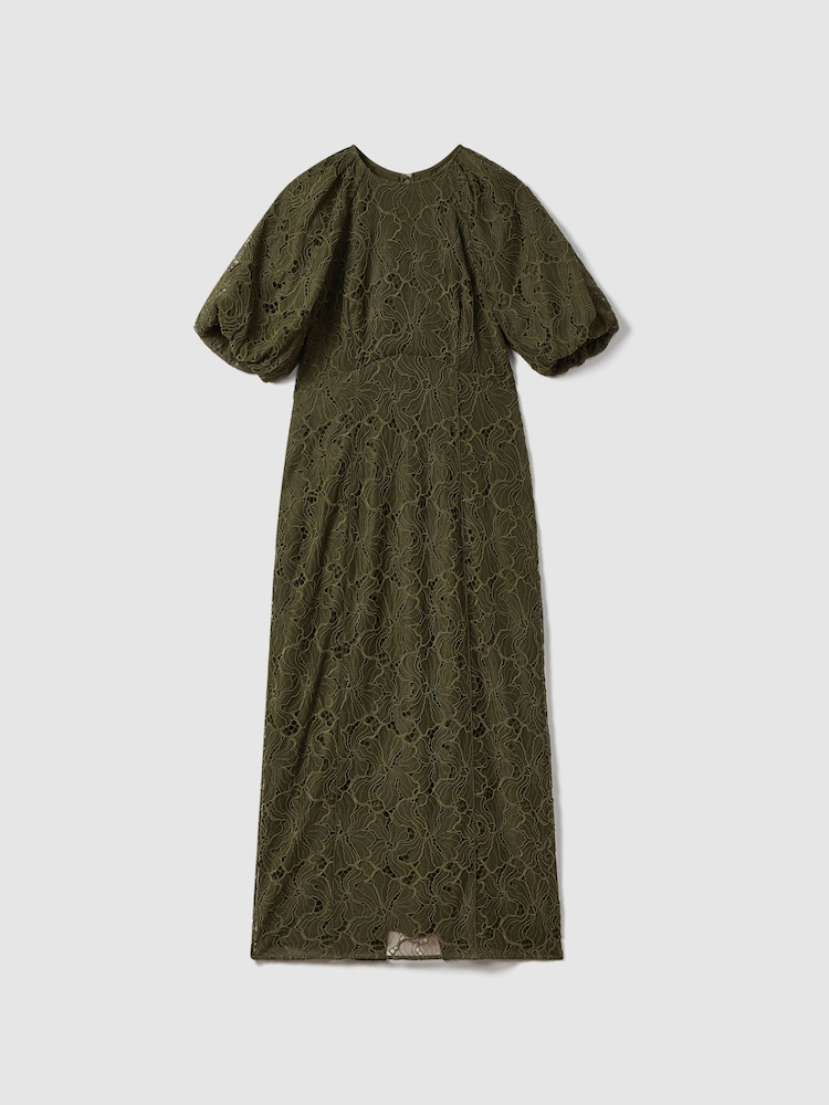 Florere Lace Puff Sleeve Midi Dress - Image 2 of 6