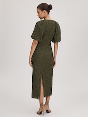Florere Lace Puff Sleeve Midi Dress - Image 5 of 6