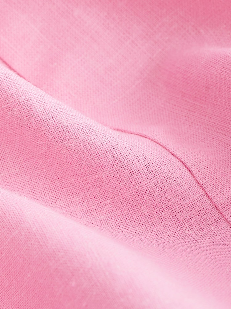 Pink Linen Blend Midi Dress - Image 7 of 7