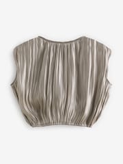 Gold Glossy Satin Top - Image 5 of 6