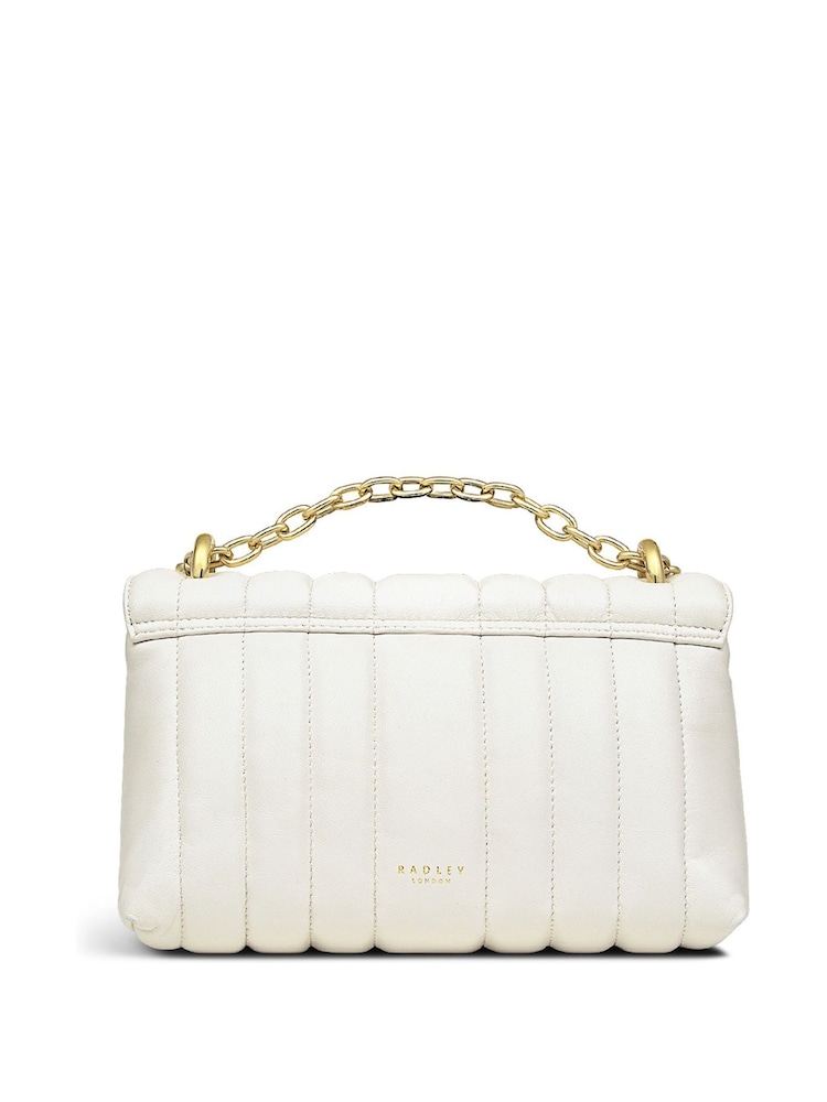 Radley London Mill Bay - Padlock Quilt Medium Flapover White Cross Body Bag - Image 2 of 4 Radley London Mill Bay - Padlock Quilt Medium Flapover White Cross Body Bag - Image 2 of 4