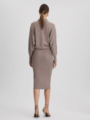 Reiss Neutral Sally Petite Wool Blend Midi Dress - Image 5 of 7