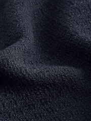Navy Collarless Boucle Button Detail Jacket - Image 7 of 7
