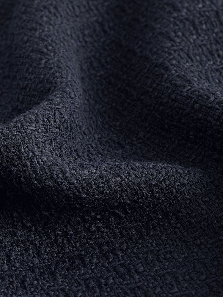Navy Collarless Boucle Button Detail Jacket - Image 7 of 7