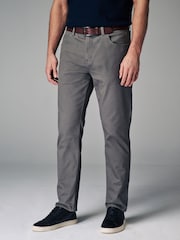 Grey Belted Soft Touch 5 Pocket Jean Style Trousers - Image 1 of 6