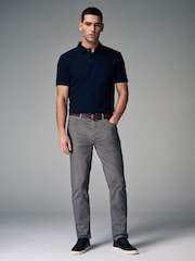 Grey Belted Soft Touch 5 Pocket Jean Style Trousers - Image 2 of 6
