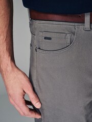 Grey Belted Soft Touch 5 Pocket Jean Style Trousers - Image 5 of 6