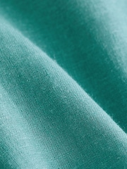 Teal Blue Linen Blend Midi Dress - Image 7 of 7