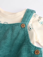 Green Farm Baby Waffle Corduroy Dungaree and Bodysuit Set (0mths-2yrs) - Image 5 of 7