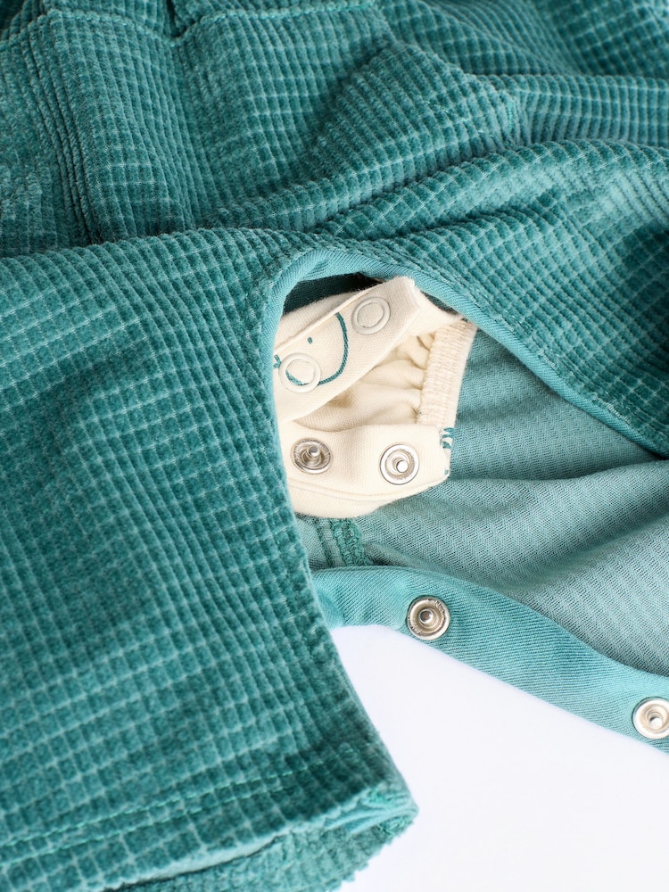 Green Farm Baby Waffle Corduroy Dungaree and Bodysuit Set (0mths-2yrs) - Image 7 of 7