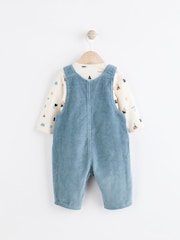 Blue Corduroy 100% Cotton Baby Dungarees and Bodysuit Set (0mths-2yrs) - Image 2 of 9
