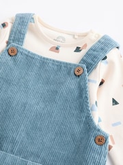 Blue Corduroy 100% Cotton Baby Dungarees and Bodysuit Set (0mths-2yrs) - Image 4 of 9