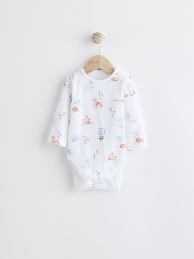 Blue Elephant Print Baby Velour Dungarees and Bodysuit Set (0-18mths) - Image 2 of 8