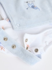 Blue Elephant Print Baby Velour Dungarees and Bodysuit Set (0-18mths) - Image 6 of 8