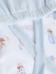 Blue Elephant Print Baby Velour Dungarees and Bodysuit Set (0-18mths) - Image 7 of 8