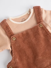 Rust Brown Cord 100% Cotton Baby Dungarees and Bodysuit Set (0mths-2yrs) - Image 7 of 9