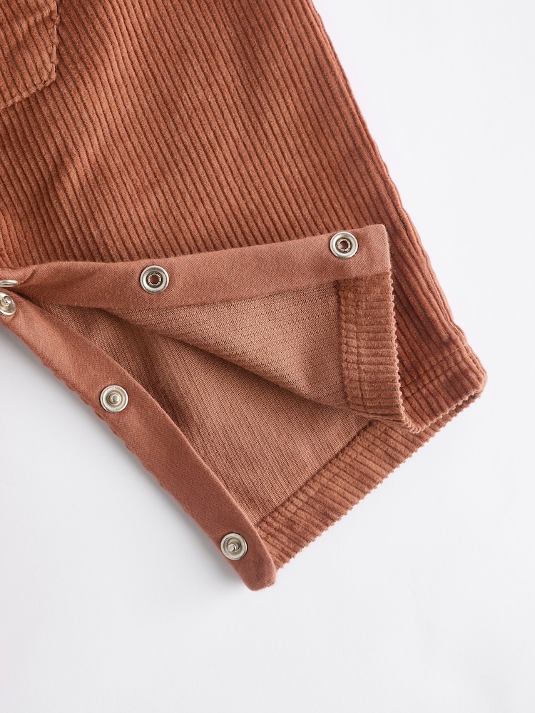 Rust Brown Cord 100% Cotton Baby Dungarees and Bodysuit Set (0mths-2yrs) - Image 9 of 9