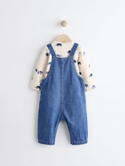 Blue Elephant Baby Denim Dungarees and Bodysuit Set (0mths-2yrs) - Image 2 of 10