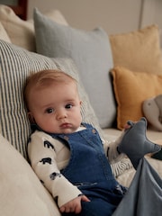 Blue Elephant Baby Denim Dungarees and Bodysuit Set (0mths-2yrs) - Image 3 of 10