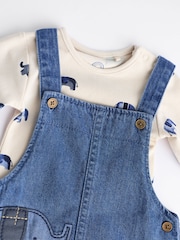 Blue Elephant Baby Denim Dungarees and Bodysuit Set (0mths-2yrs) - Image 7 of 10