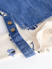 Blue Elephant Baby Denim Dungarees and Bodysuit Set (0mths-2yrs) - Image 8 of 10