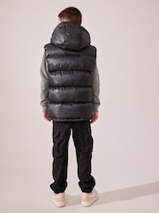 Black Hooded Padded Gilet (3-16yrs) - Image 3 of 12