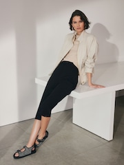 Black Cropped Capri Trousers - Image 1 of 7