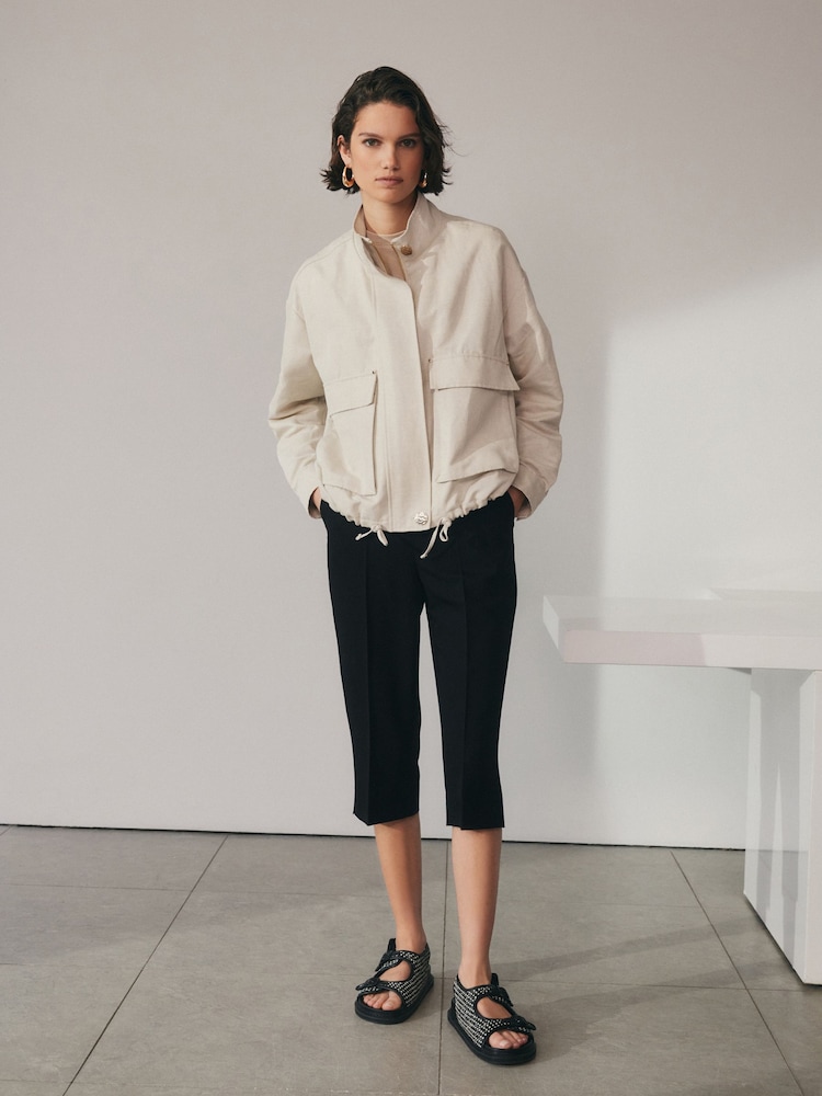 Black Cropped Capri Trousers - Image 2 of 7