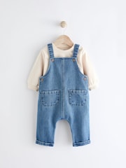 Blue Baby Denim Dungarees and Bodysuit Set (0mths-2yrs) - Image 1 of 9