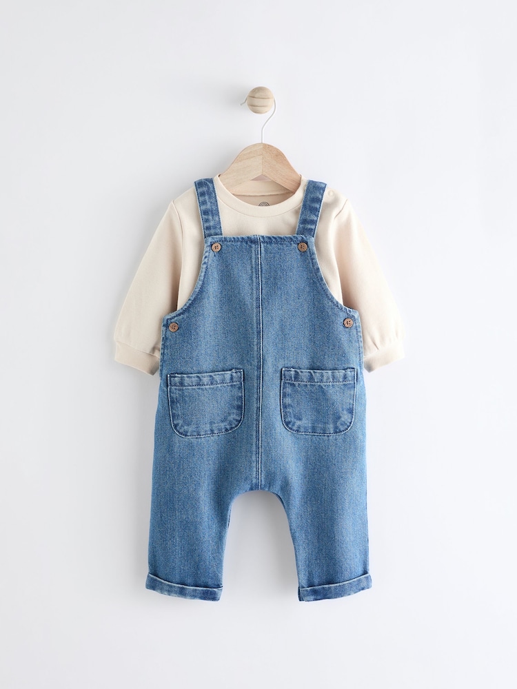 Blue Baby Denim Dungarees and Bodysuit Set (0mths-2yrs) - Image 1 of 9