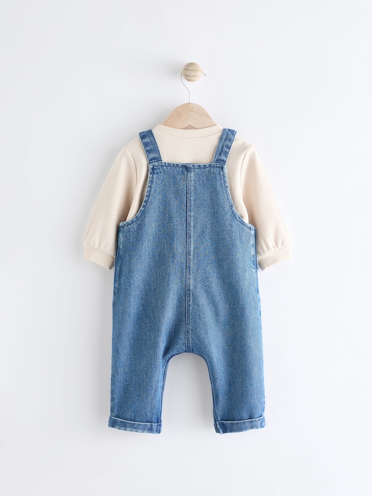 Blue Baby Denim Dungarees and Bodysuit Set (0mths-2yrs) - Image 2 of 9
