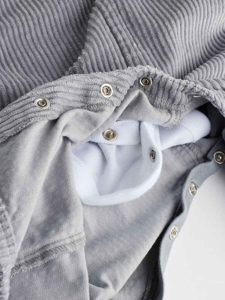 Grey Bear Corduroy 100% Cotton Baby Dungarees and Bodysuit Set (0mths-2yrs) - Image 6 of 8