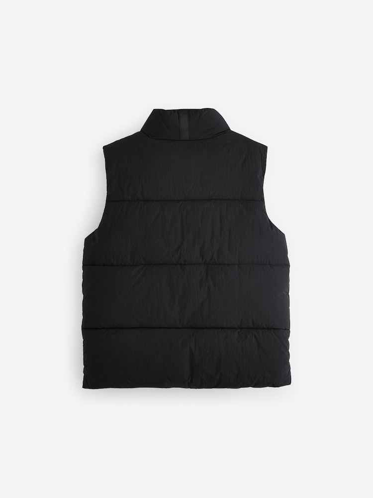 Black Padded Puffer Gilet (3-16yrs) - Image 3 of 5