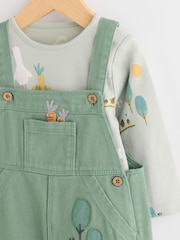 Green Farm Baby Twill Dungarees and Bodysuit Set (0mths-2yrs) - Image 4 of 7