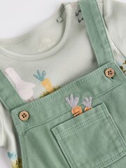 Green Farm Baby Twill Dungarees and Bodysuit Set (0mths-2yrs) - Image 5 of 7