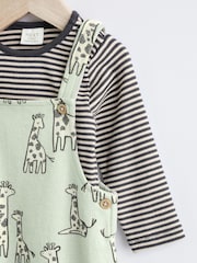Salbeigrüne Giraffe - Set aus Latzhose und Body für Babys (0 Monate bis 2 Jahre) - Bild 7 von 12
