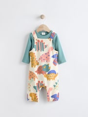 Mehrfarbig Dino - Set aus Latzhose und Body für Babys (0 Monate bis 2 Jahre) - Bild 1 von 11