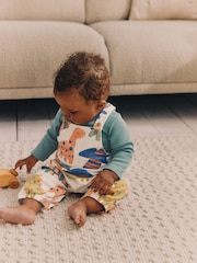 Mehrfarbig Dino - Set aus Latzhose und Body für Babys (0 Monate bis 2 Jahre) - Bild 2 von 11