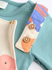 Mehrfarbig Dino - Set aus Latzhose und Body für Babys (0 Monate bis 2 Jahre) - Bild 8 von 11