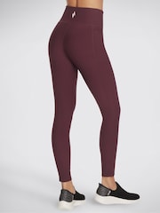 Skechers Burgundy Black GoFlex High Waisted Ribbed Leggings - Image 3 of 4