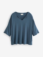 Light Blue Ribbed Short Set Pyjamas - Image 7 of 9