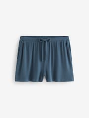 Light Blue Ribbed Short Set Pyjamas - Image 8 of 9